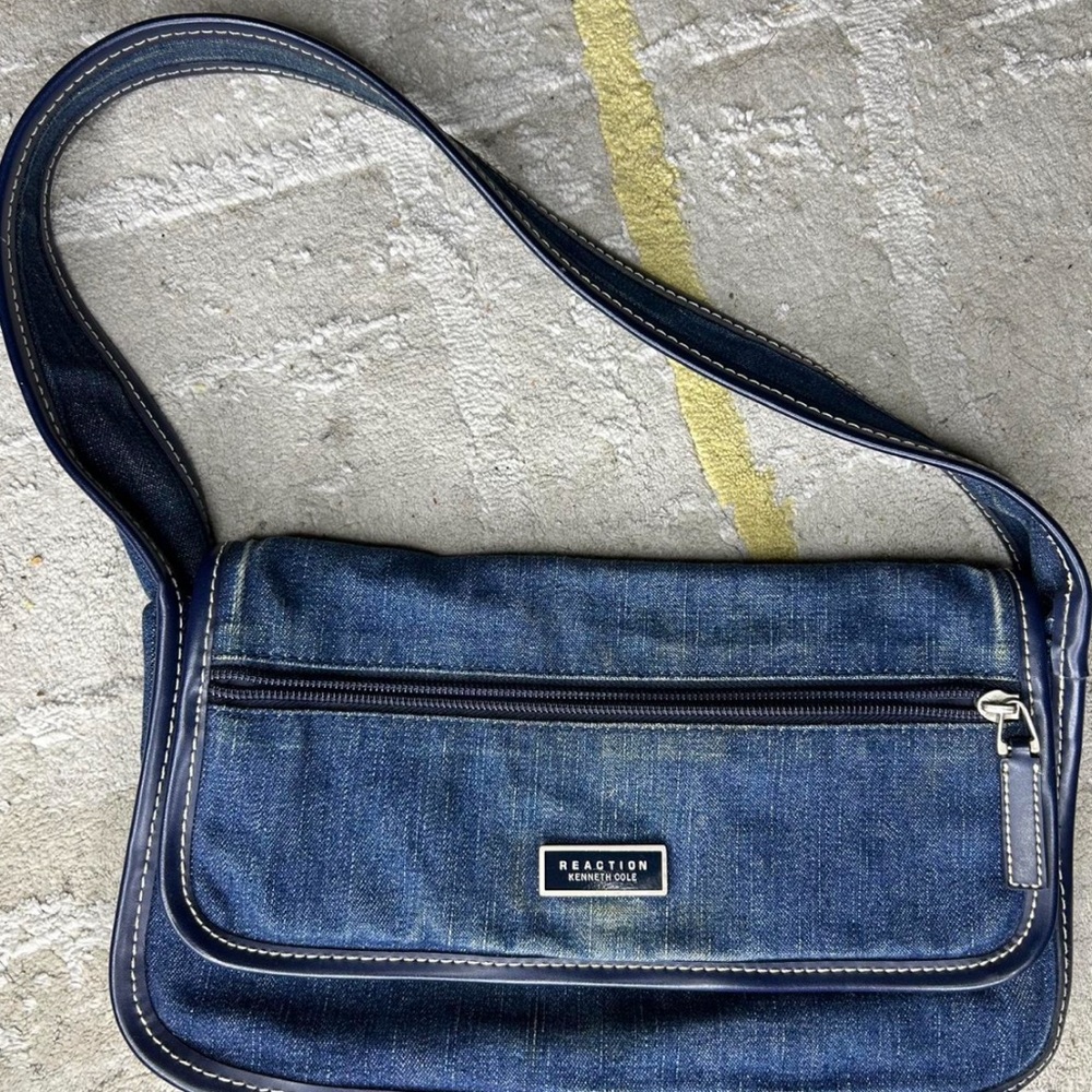 Kenneth Cole Reaction Denim Blue Shoulder Bag